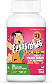 Flintstones Vitamins Chewable Kids Vitamins with Iron with Upgraded Formula Multivitamin for Kids & Toddlers, 160 Count (Pack of 1)