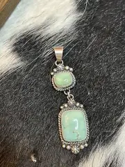 Navajo Native American Pendant Scott Skeets Royston Turquoise sterling Silver