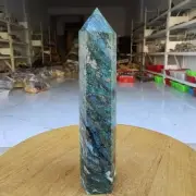 565g Natural Green crystals and chalcopyrite coexist obelisk Quartz Tower Point
