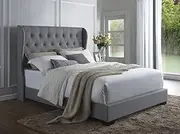 Istyle Wimbledon King Bed Frame Fabric Grey