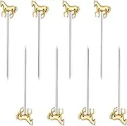 FL-WITHYOU Horse Cocktail Reusable Picks martini toothpicks metal toothpicks fancy toothpicks for appetizers 8 pieces (Horse)