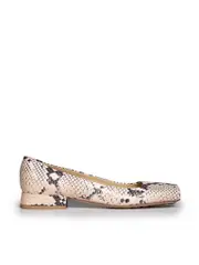 Snakeskin Leather Square Toe Loafers