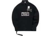 KITH X MASTERMIND WORLD Men's Black Embellished Rugby KH3395 Medium NEW
