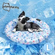 Petzly Pet Cooling Mat Dog Cat Bed Non-Toxic Cooling Dog Summer Pad Round 82CM