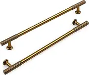 KNOKLOCK 10 Pack 10 Inch(256mm) Kitchen Cabinet Handles Antique Brass Cabinet Pulls Vintage Retro Kitchen Cabinet Hardware Drawer Pulls for Cupboard Wardrobe