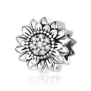 Sunflower Beads for Women Jewelry Silver plating Charm Fit Bracelet or Bangle