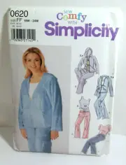 Simplicity Sewing Pattern 0620 Sew Comfy Sz 18 20 22 24 Stretch Knits Top Pants