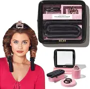 SILKE Heatless Curler | 100% Luxury Silk Hair Curler | Great Splash Free Sleep Curling Bar | No Heat Band Making Curls Easy & Effortless (Black)