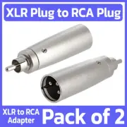 2 Pack 2-Pos XLR Male Plug to RCA Male Plug Adapter Audio Cable Mic Converter