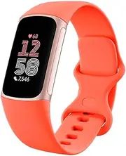 Google Fitbit Charge 6 Activity Tracker Includes a 6 Month Premium Membership, 7 Days Battery Life, Google Wallet and Google Maps, Coral/Aluminium Champagne Gold