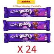 24 Piece Cadbury Dairy Milk Bubbly Chocolate 28 gm /0.98 oz Candy bar