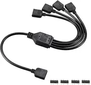 upHere 5V 3Pin ARGB Splitter Cable 1 Female to 4 Female 3 Pins Extension Connector Cord Wire for 5050 3528 LED Light Strips 30cm Length,53ARGB 1Pcs