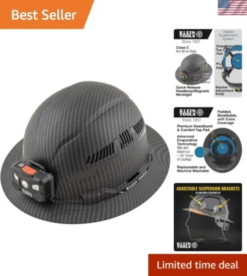Vented Hard Hat Polycarbonate Class C Rechargeable Lamp Safety Workforce