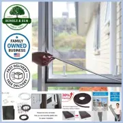 Adjustable Magnetic Window Screen 55x36in Fiberglass Mesh Fits All Sizes