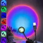 Rainbow Sunset Projection Lamp LED Projector Atmosphere Night Light Room Decor