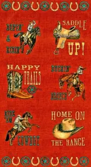 MODA FABRICS #19990 12 "HOME ON THE RANGE"RED CLAY BURLAP BTP