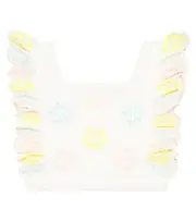 [Stella McCartney Kids] Stella McCartney Kids Floral embroidered cotton top Y 4 white