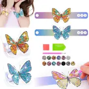 Diamond Painting Kits Art Bracelet Kits for Kids 2Pcs Diamond Bracelet Arts and Crafts for Girls Ages 6-8-12, Mosaic Kits Full Drill Painting Kit for Girls, Birthday Party Gifts