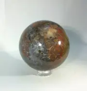 Polished Bloodstone Jasper Sphere 51mm Stone of Courage 2110-089