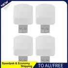 AU Mini USB Plug Lamp Computer Mobile Power Reading Book Light (Warm 4pcs)