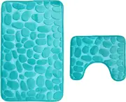 Bathroom mats 2-piece non-slip washable bathroom mat set, bath mat and toilet mat