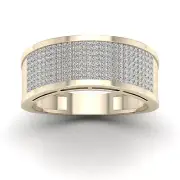 0.60Ct Diamond Wedding Band Ring Size 6 in 14k Yellow Gold Color H-I, Clarity I2
