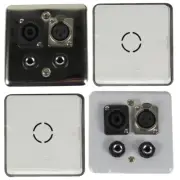 2Pcs XLR 3-Pin Female 6.35mm 1/4" Stereo Speakon Wall Platesfor Audio DJ Cables