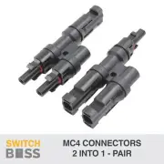 MC4 BRANCH CONNECTORS 2 into 1 Pair Set for Solar Panel Line Plug IP67 30A MC-4