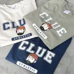 【T.Y SELECT SHOP】韓國 CLUE 復古 鬍子 老爹 寬鬆 落肩 韓國男裝 情侶衣 男女皆可 短袖 短T