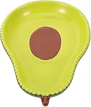 FIXOSHEE Avocado Shaped Ceramic Plate Dessert Holder for Fruits Salads and Appetizers Stylish Serving Dish for Home Use Smooth Surface Easy to Clean Design