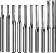 HOZLY 1/8 Inch Straight Router Bits Set (CED 1.0mm 1.5mm 2.0mm 2.5mm 3.175mm )Milling Cutter 2 Flutes Double Edged CNC Cutting Tungsten Steel for Wood MDF Acrylic Milling