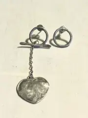 Toggle Hammered Silver Ring Circle Earrings