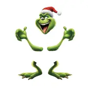 Grinch Themed Christmas Tree Topper Holiday Party Decor for Small Trees Perfect Indoor Ornament