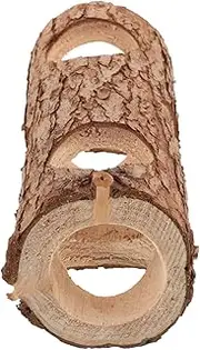 Small Animal Wooden Tunnel Hideout Adorable Hamster Rabbit Accessory Safe Sturdy Design for Gerbils Dwarf Hamsters and Small Pets Addition to Pet Habitat