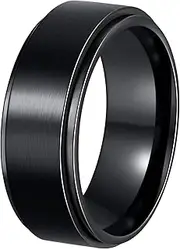 [Udolfly] Mens Fidget Rings Anxiety Rings for Men Women Chain Spinner Rings for Kids Teen Titanium Steel Rings