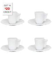 Vista Alegre Matrix Coffee Cup And Saucers (Set Of 4) with $20 Credit