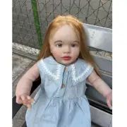Reborn Doll 26" Toddler Pretty Girl Cloth Body Rooted Hair Handmade Gift