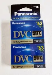 2 Pack Panasonic DVC HD 63 Minutes AY-DVM63HD MiniDV Cassettes Made in Japan