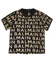 [Balmain Kids] Balmain Kids Baby logo printed cotton T-shirt M 12 gold