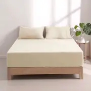 Dreamaker Superfine Washed Microfibre Combo Fitted Sheet Set Natural Single Bed