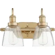 Quorum International 508-2-80 Fort Worth Bathroom Vanity Light Aged Brass