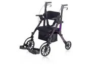 2 in 1 Elenker Rollator Walker Transport Chair Medical Folding Wheelchair Senior
