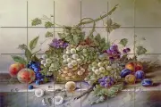 Art Corrado Pila Mural Tumbled Marble Grape Backsplash Tile #78