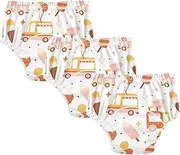 Baby Boys Training Potty Underwear Reusable Overnight Potty Training Underwear Pants Boxer Briefs Underwear Set for Toddler Boys 3T Ice Cream Truck Seamless Pattern