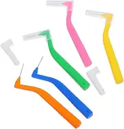 KOMBIUDA Compact L-shape Interdental Brushes 5 Pack Soft Bristles Braces Toothbrush Portable for Daily Oral Hygiene