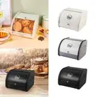 Metal Bread Box Rustic Bread Bin with Roll Lid for Bakery Cookies Home