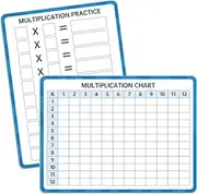 Dry Erase Multiplication Chart Whiteboard 9" x 12" Multiplication Table Double Sided Times Table Math Manipulatives Educational Tools for Kids Students Classroom and Home