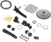 Nutriess 9 Speed Groupset 11 to 40T Bike Speed Cassette Crank Shift Lever Rear Derailleur Chain Set 36T Crankset for Compatible Types