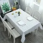 3 Piece Black and White Checkered Tablecloth Set for Dining Table Protection