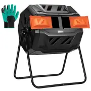 VIVOSUN Outdoor Tumbling Composter Dual Rotating Batch Compost Bin, 43 Gallon
